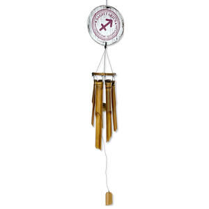 Zodiac Sagittarius Bamboo Wind Chime - 41" Indoor Outdoor Hanging Home Décor